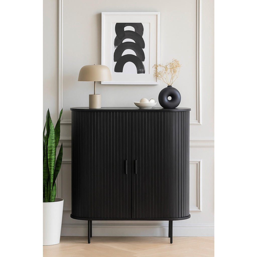 Thumbnail - Kommode SELVA schwarz B/H/T: ca. 100x118x40 cm