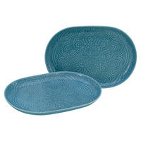 CreaTable Plattenset Orient Mandala aqua Porzellan D: ca. 28 cm Orient Mandala - aqua (28,00cm) - CreaTable