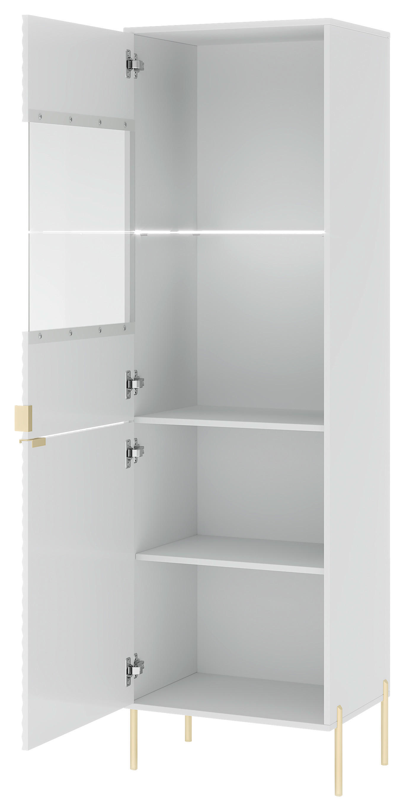 Thumbnail - Vitrine VITRINE DIAMOND DI4 LED weiß weiß glänzend Nachbildung B/H/T: ca. 53,7x190x42 cm