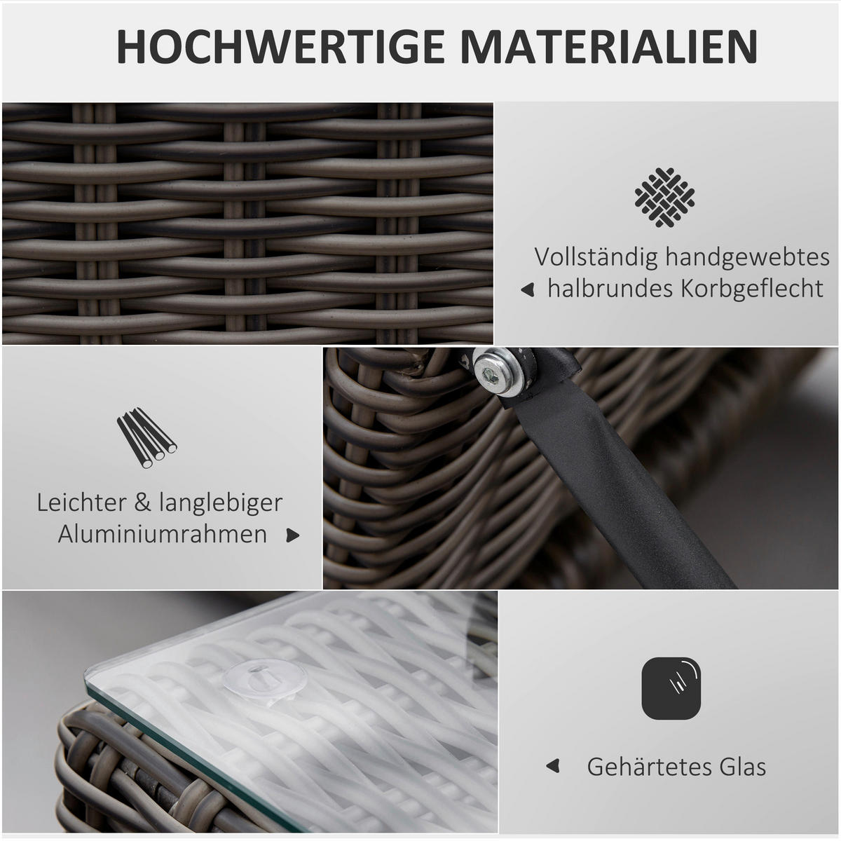 Outsunny Sonnenliege grau Aluminium B/H/L: ca. 60x195x91 cm Sonnenliege - grau (91,00/60,00/195,00cm) - Outsunny