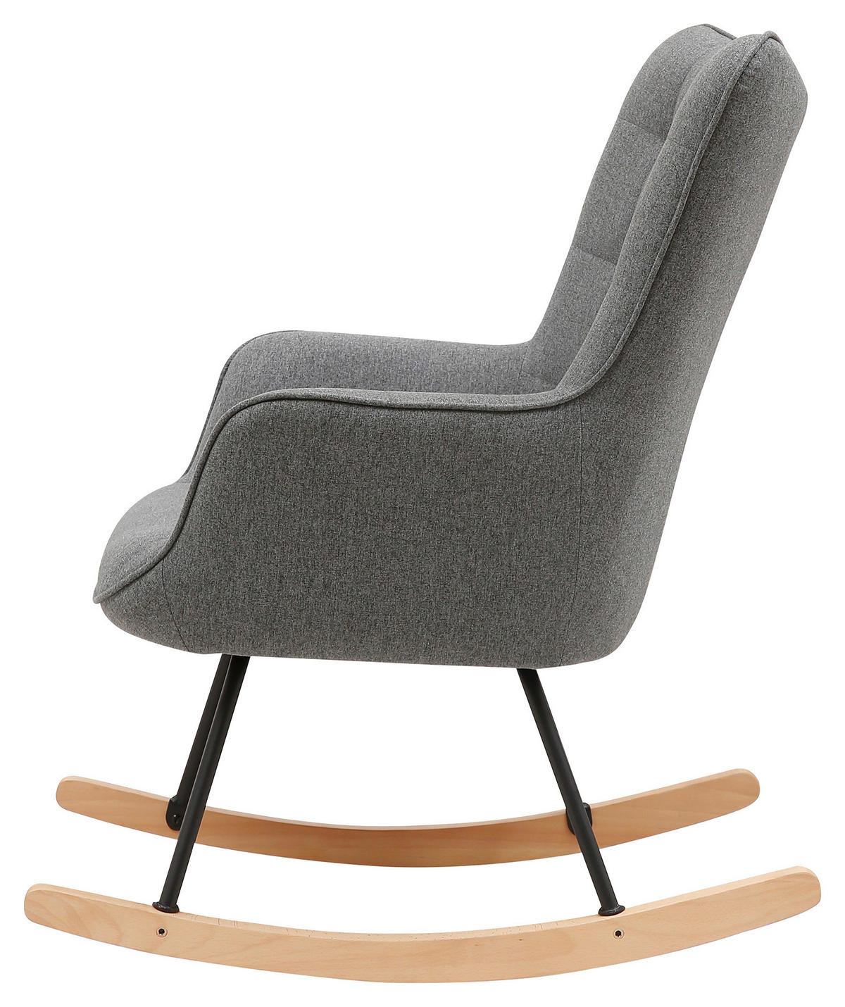 byLIVING Schaukelstuhl RICHIE grau schwarz natur Webstoff Metall Buche B/H/T: ca. 72x92x92 cm RICHIE - natur/schwarz (72,00/92,00/92,00cm) - byLIVING