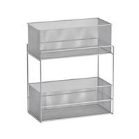 Zeller Etagenregal silber Metall B/H/L: ca. 18,5x42x35 cm Etagenregal - silber (35,00/18,50/42,00cm) - Zeller