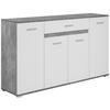 Sideboard Volos Beton Optik weiß B/H/T: ca. 160x90x38 cm Volos - weiß (160,00/90,00/38,00cm)