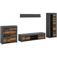 Wohnwand Jam Matera Nachbildung Old Wood Nachbildung B/H/T: ca. 159x330x35 cm Jam - (159,00/330,00/35,00cm) - xonox.home