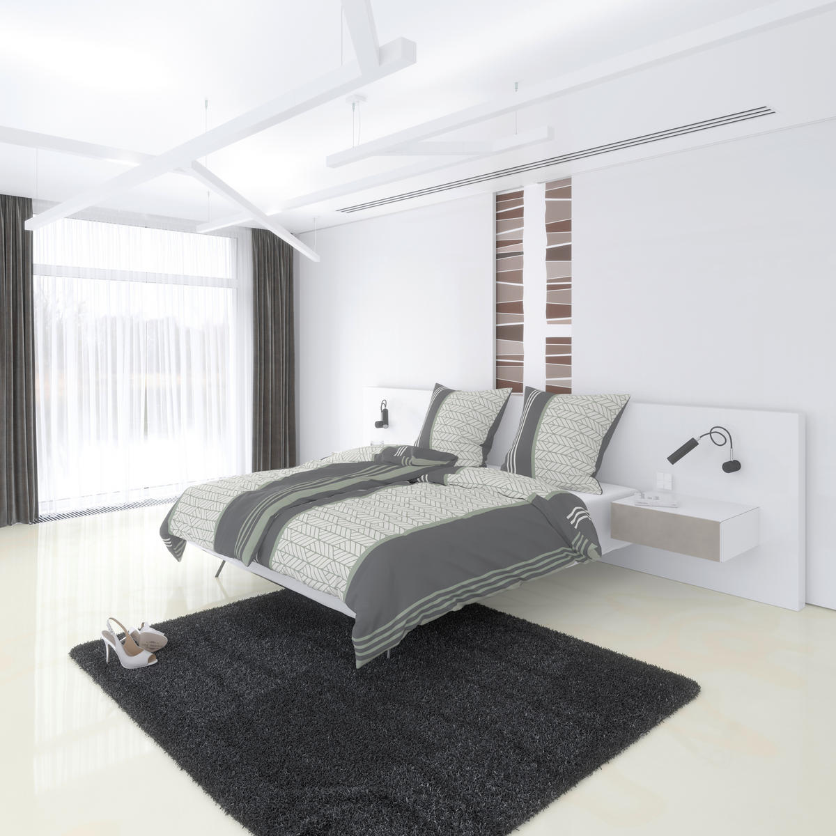 Microfaser Bettwäsche Bettwäsche_Microfaser Strick - grau (135,00/200,00cm)