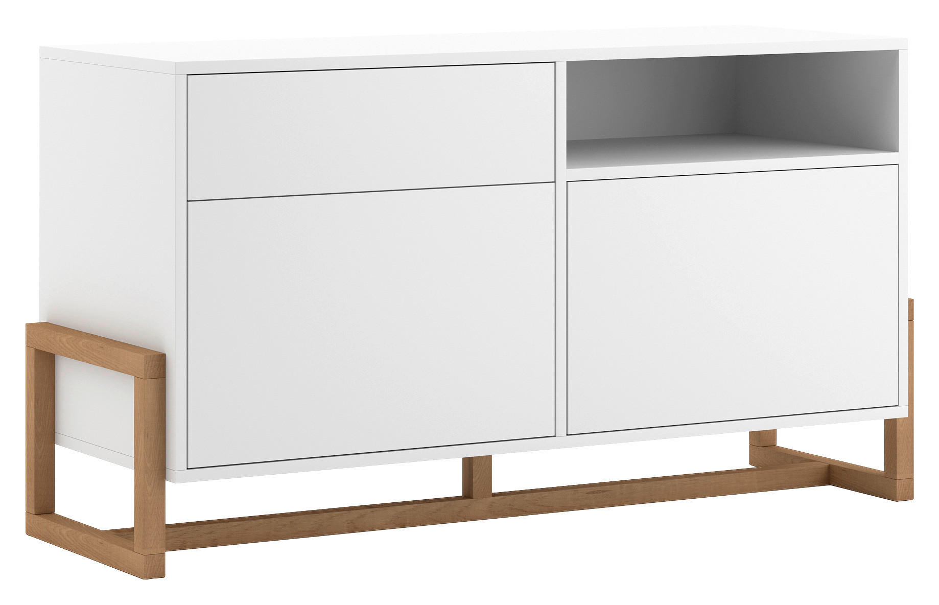 Sideboard Oslo weiß matt Eiche Nachbildung B/H/T: ca. 119x65x42 cm Oslo - Eiche/weiß (119,00/65,00/42,00cm) - WIPMEB