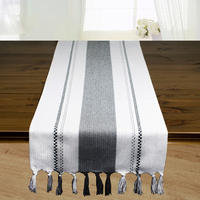 Tischläufer Tischläufer 40x140cm schwarz/weiß - weiß/schwarz (40,00/140,00cm)