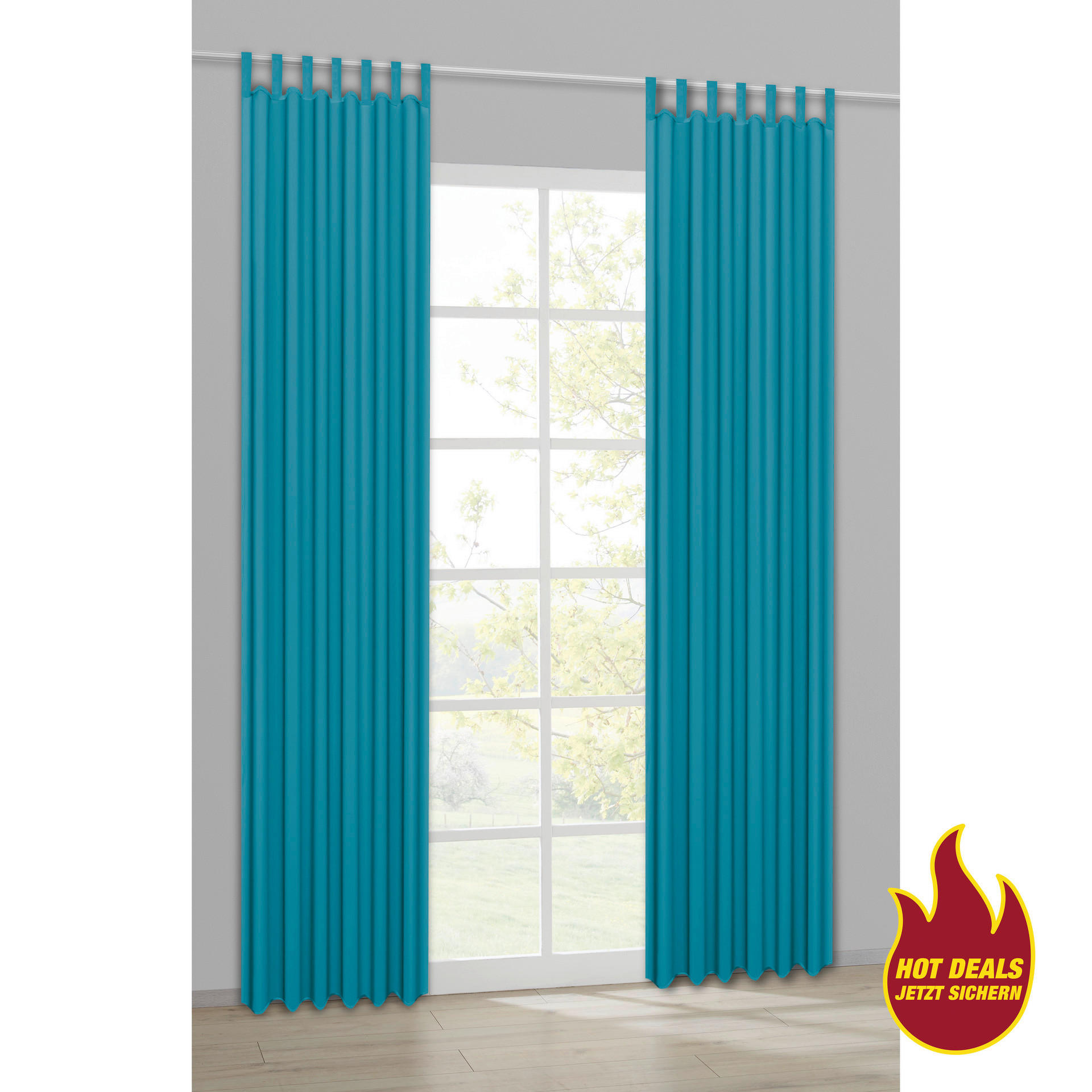 Sensation Schlaufenvorhang Look petrol B/L: ca. 140x235 cm Look - petrol (140,00/235,00cm) - Sensation