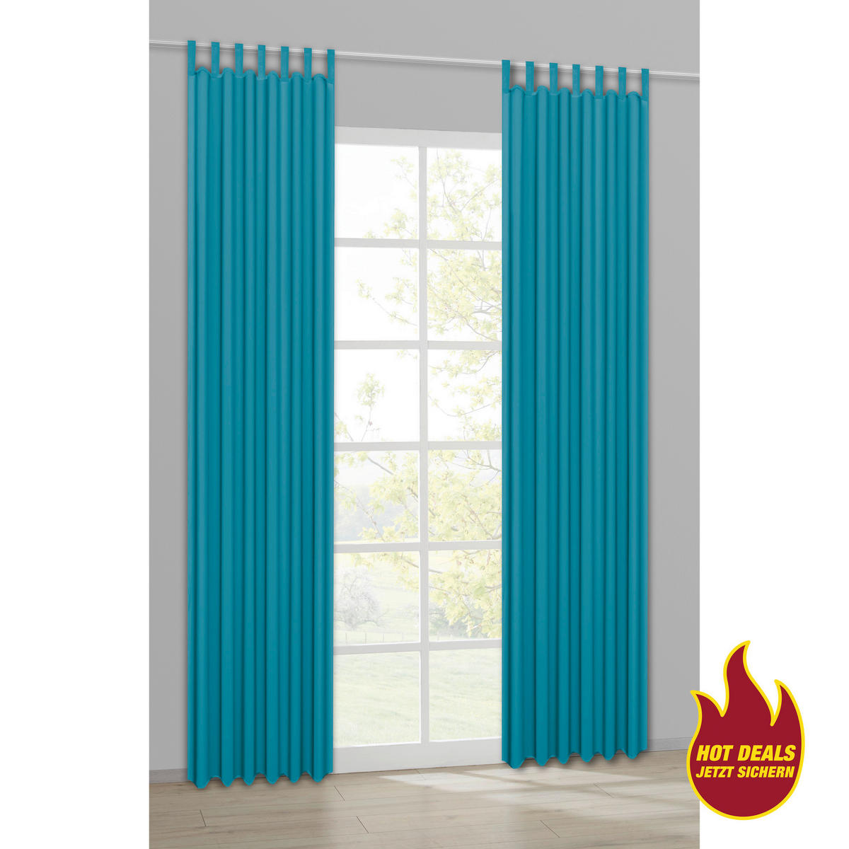 Sensation Schlaufenvorhang Look petrol B/L: ca. 140x235 cm Look - petrol (140,00/235,00cm) - Sensation