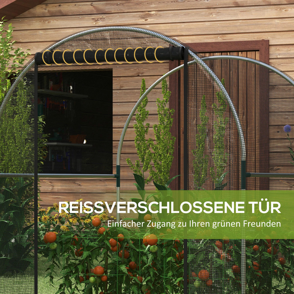 Outsunny Tier-Zubehör schwarz Edelstahl B/H/L: ca. 120x150x146 cm Vogelschutznetz - schwarz (146,00/120,00/150,00cm) - Outsunny