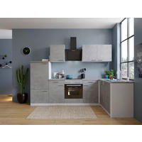 Respekta Winkelküche Malia Beton Optik B/H/T: ca. 280x200x172 cm Malia - Beton/weiß (280,00/200,00/172,00cm) - Respekta