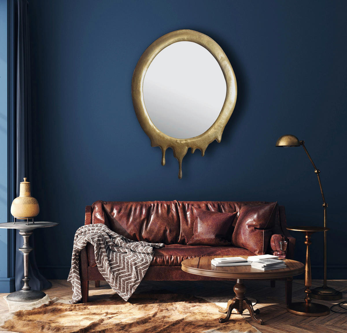 Wandspiegel gold Metall B/H/T: ca. 50x71x3 cm Wandspiegel - gold (50,00/71,00/3,00cm) - Wohnling