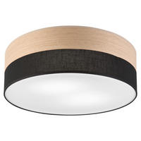 Lamkur Deckenleuchte Eiche schwarz Holz PVC B/H/L: ca. 45x15x45 cm E27 2 Brennstellen Dafne - Eiche/schwarz (45,00/45,00/15,00cm) - Lamkur