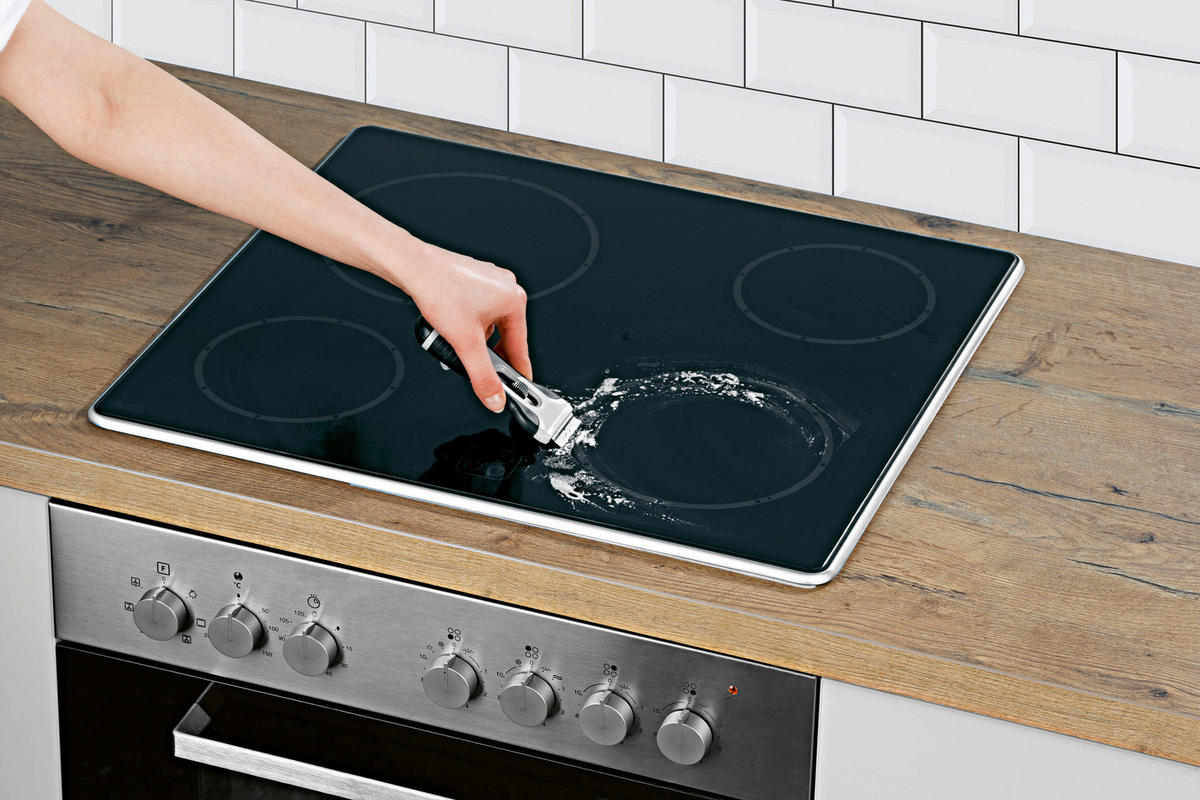 GOURMETmaxx Haushaltshelfer schwarz Kunststoff Kochfeldschaber_GOURMETmaxx - weiß/schwarz - GOURMETmaxx