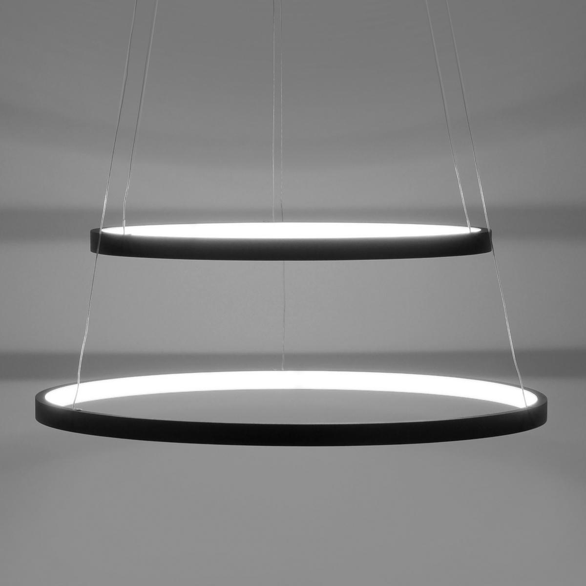 Just Light LED-Pendelleuchte CIRCLE 11525-13 weiß anthrazit Metall Kunststoff H/D: ca. 120x50 cm 2.0 Brennstellen CIRCLE - weiß/anthrazit (50,00/120,00cm) - Just Light