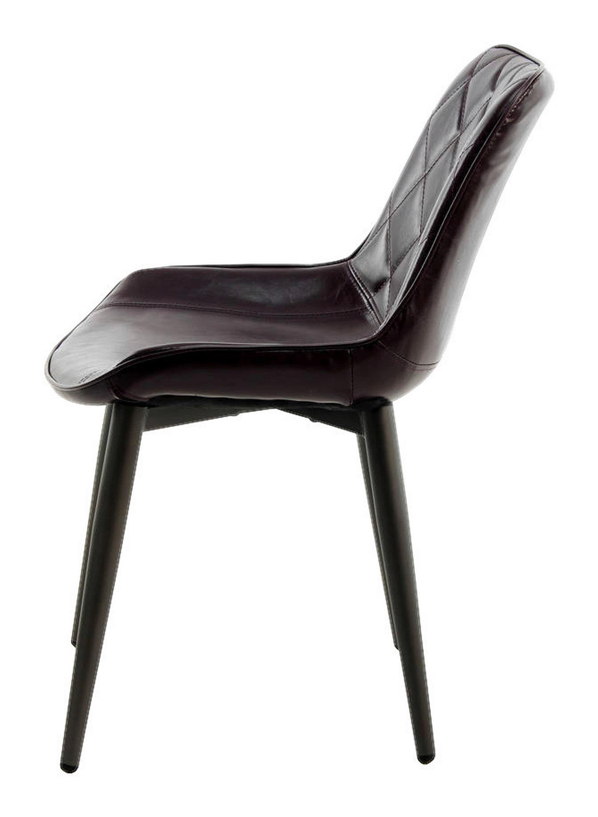 Stuhl Cecil 100 2er violett Kunstleder B/H/T: ca. 51x80x57 cm Cecil 100 2er - schwarz/violett (51,00/80,00/57,00cm) - 360 Living