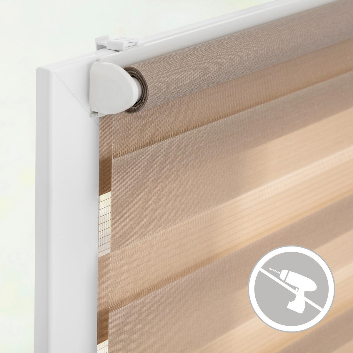 Doppelrollo Duo taupe B/L: ca. 45x150 cm Duo - taupe (45,00/150,00cm) - LICHTBLICK