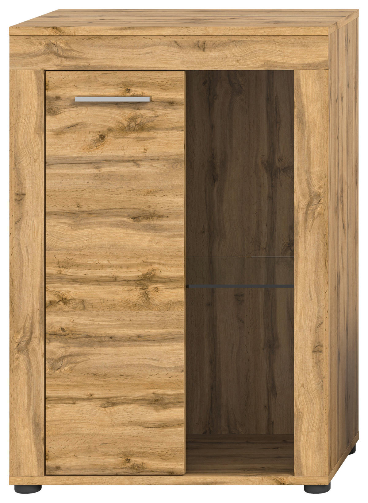 Vitrine Jam Eiche Wotan Nachbildung B/H/T: ca. 60x86x35 cm Jam - Eiche (60,00/86,00/35,00cm) - xonox.home