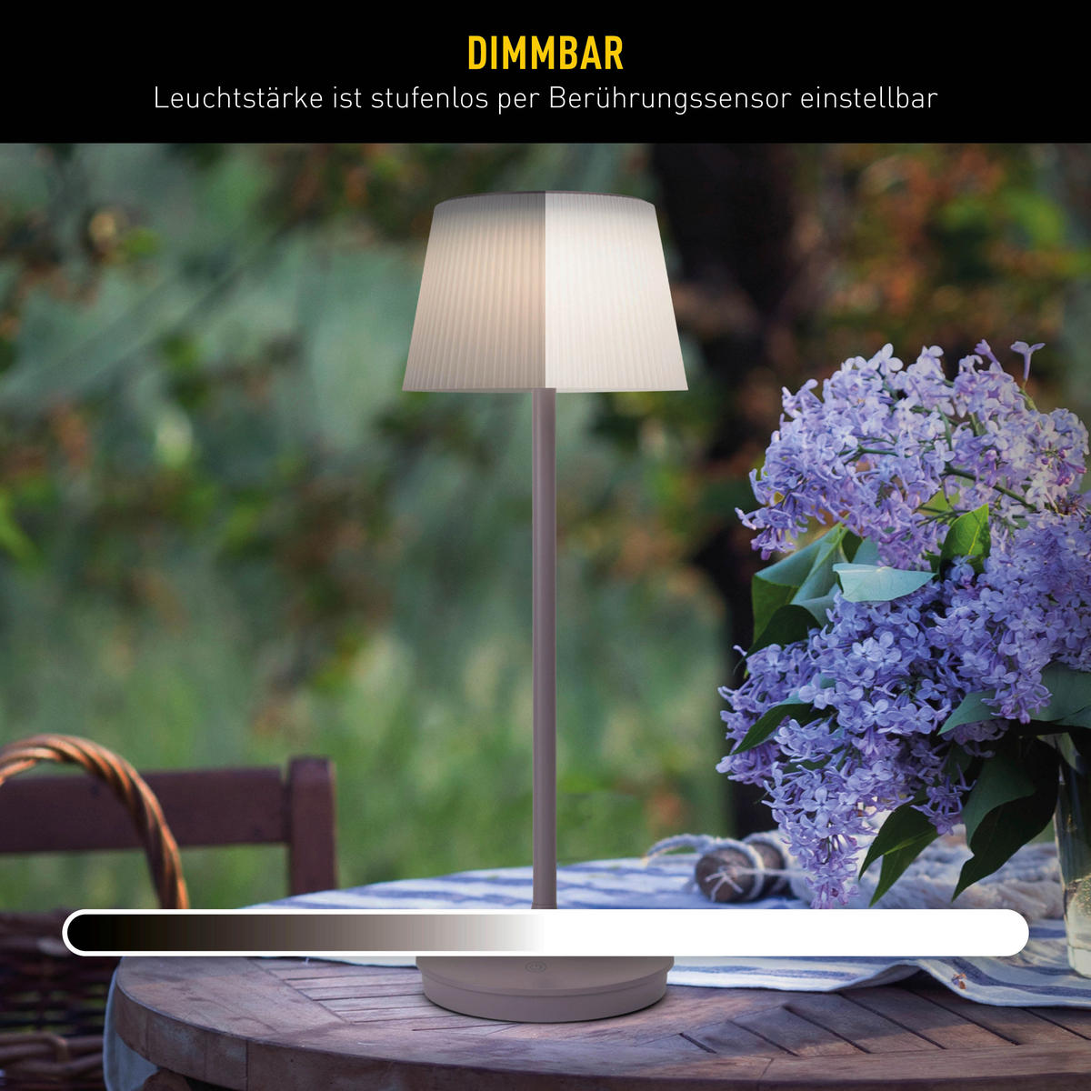 LED-Solar-Tischleuchte violett Kunststoff Metall B/H/T/D: ca. 13x38x13x13 cm EMMI - violett (13,00/38,00/13,00cm) - Näve Leuchten
