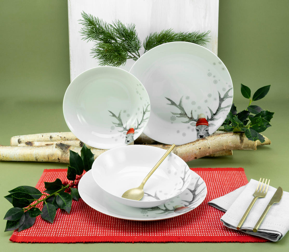 CreaTable Tafelservice Luna Hirsch Luna Hirsch - multicolor - CreaTable