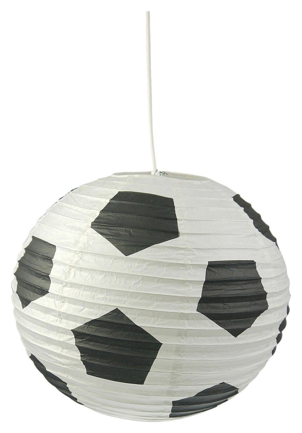 Niermann Pendelleuchte Fußball weiß schwarz Papier D: ca. 40 cm Pendelleuchte_Papierballon_Fußball - weiß/schwarz (40,00cm) - Niermann