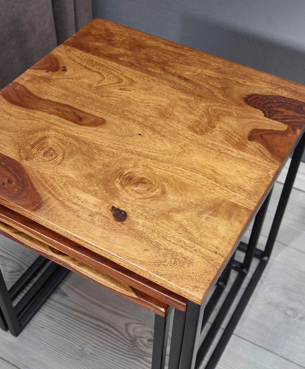 Beistelltisch 3er-Set. rosenholz Holz B/H/T: ca. 40x42x40 cm 3er-Set. - rosenholz (40,00/42,00/40,00cm) - Wohnling