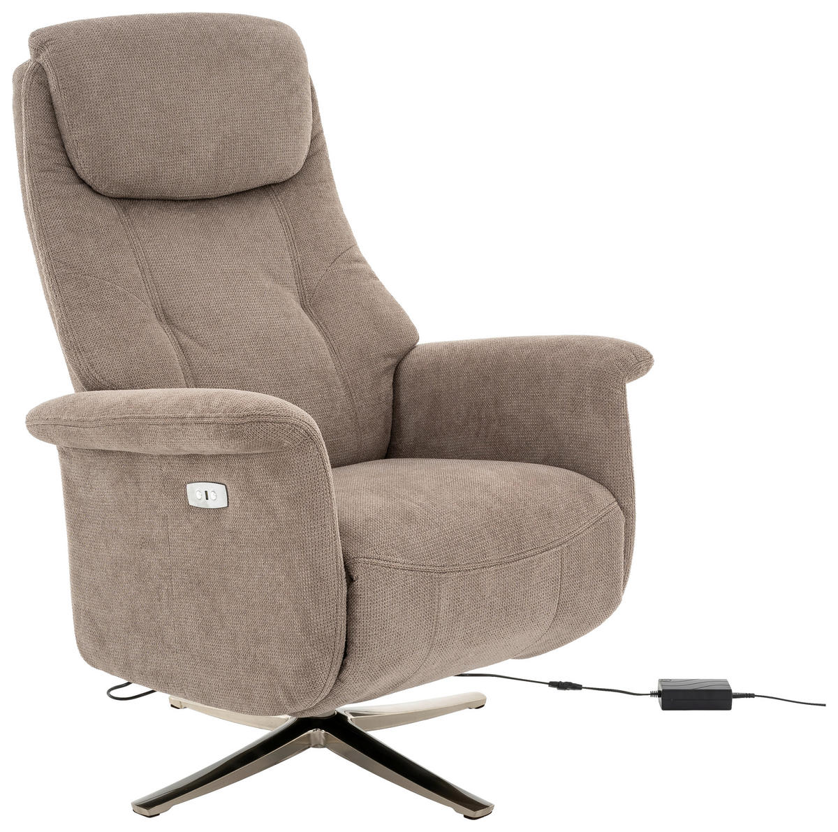 Relaxsessel FM-4031PH braun Microfaser B/H/T: ca. 83x113x85 cm FM-4031PH - braun/Edelstahloptik (83,00/113,00/85,00cm)
