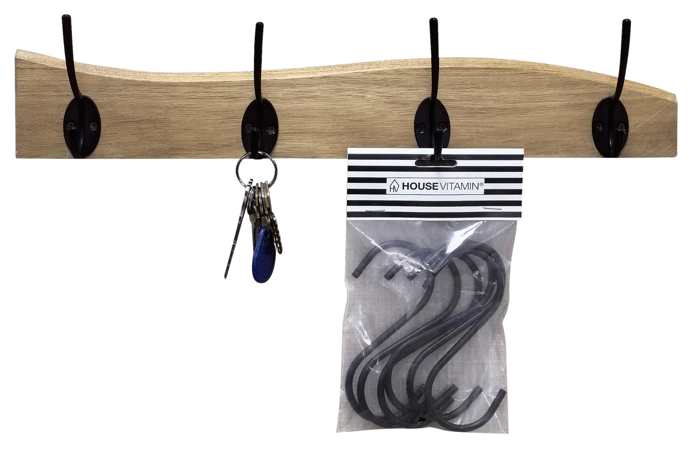 Wandgarderobe Bea braun schwarz B/H/T: ca. 45x10x8 cm Bea - braun/schwarz (45,00/10,00/8,00cm)