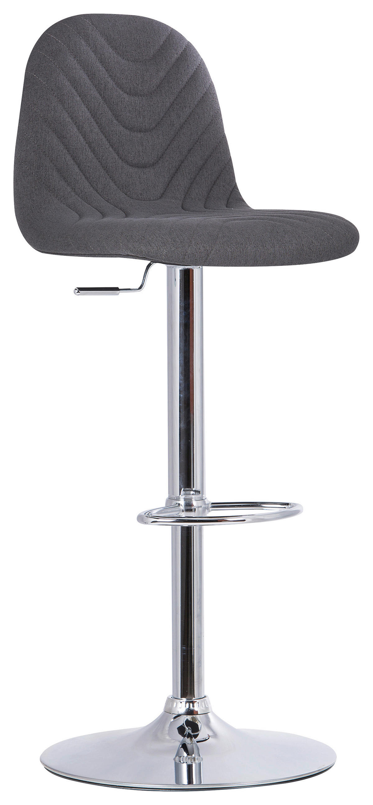 Barhocker CASINO 2er-Set anthrazit Chrom Webstoff Metall B/H/T: ca. 41x88x52,5 cm CASINO 2er-Set - Chrom/anthrazit (41,00/88,00/52,50cm) - byLIVING