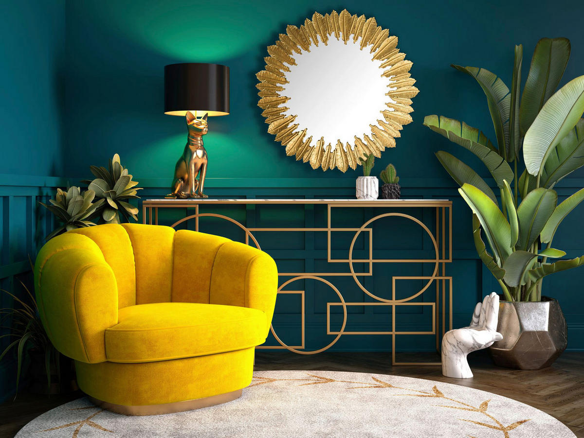 Wandspiegel gold Metall T/D: ca. 3x68 cm Wandspiegel - gold (68,00cm) - Wohnling