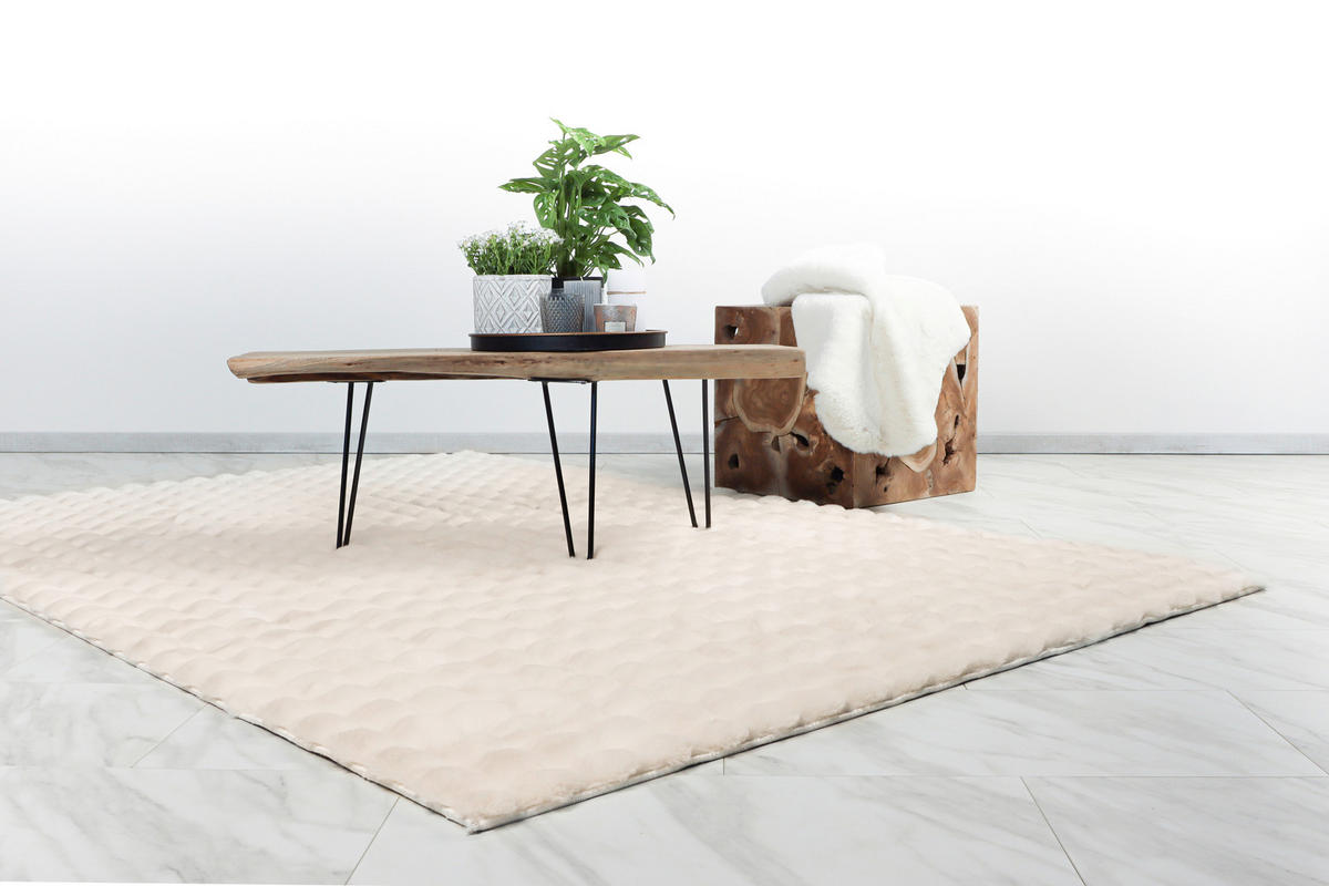 Kayoom Hochflorteppich Harmony 825 ivory B/H/L: ca. 80x4x150 cm Harmony 825 - ivory (150,00/80,00/4,00cm) - Kayoom