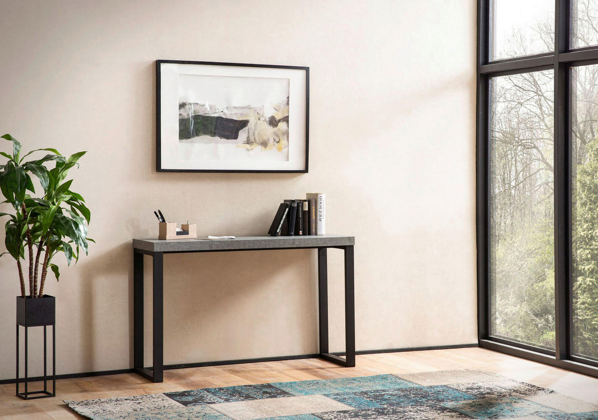 Konsolentisch Beton MDF B/H/T: ca. 120x76x40 cm Konsolentisch - Beton (120,00/76,00/40,00cm) - Wohnling