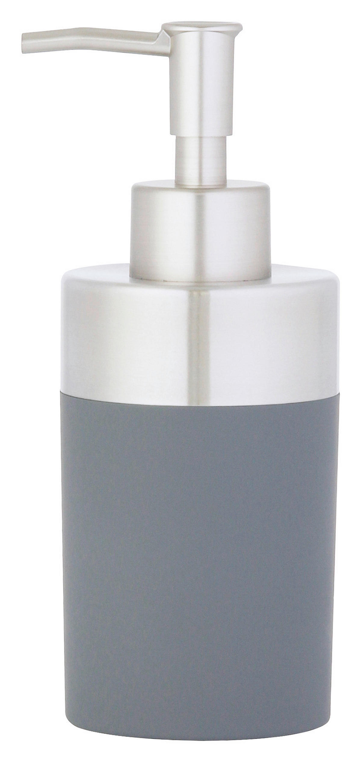 Axentia Seifenspender Lena silber anthrazit Edelstahl B/H/L/D: ca. 6,8x17,5x6,8x7 cm Lena - anthrazit/silber (6,80/6,80/17,50cm) - Axentia