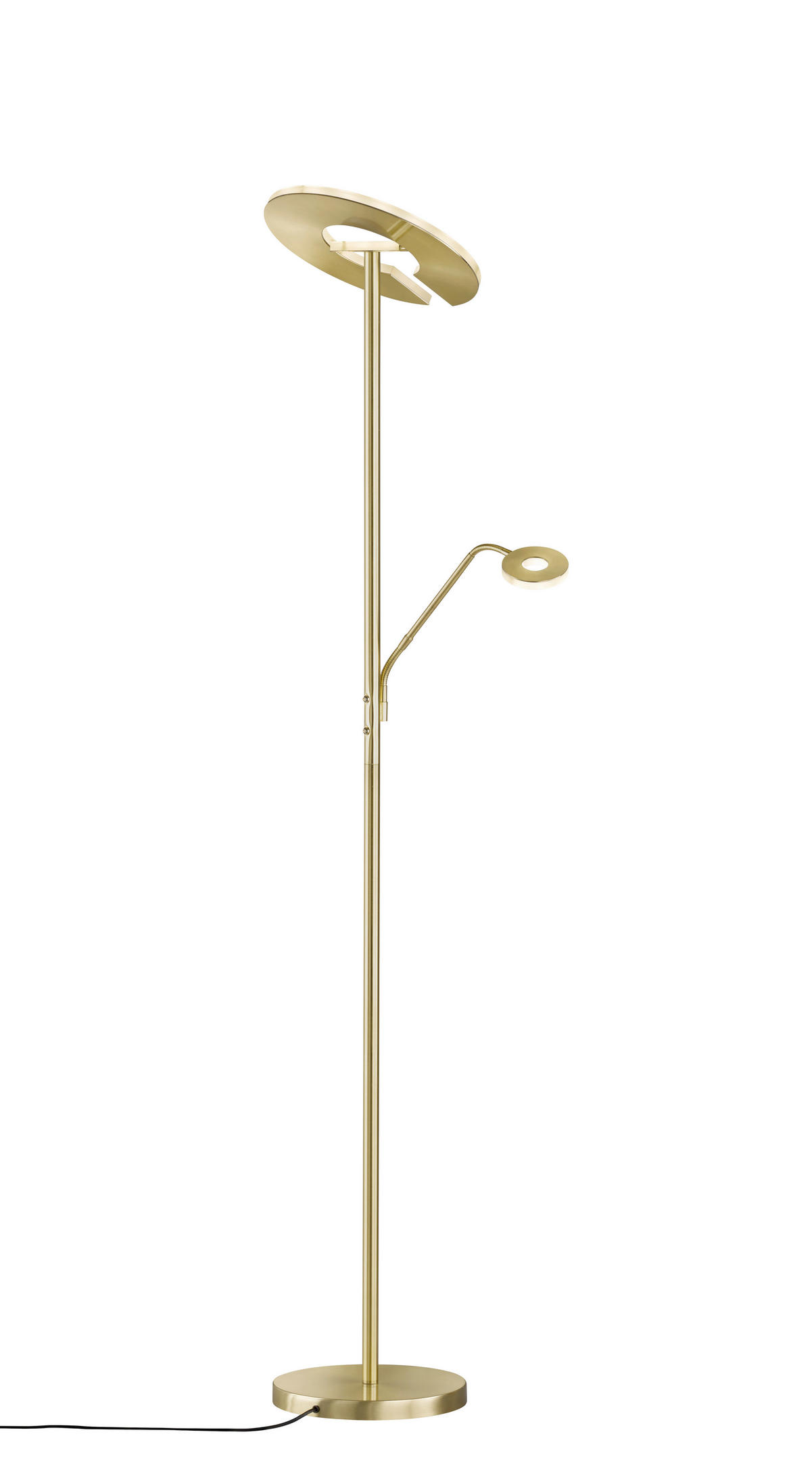 Fischer & Honsel LED-Stehleuchte 40316 messing weiß Glas Metall B/H/T: ca. 35x180x50 cm 1 Brennstellen Dent - messing/weiß (35,00/180,00/50,00cm) - Fischer & Honsel