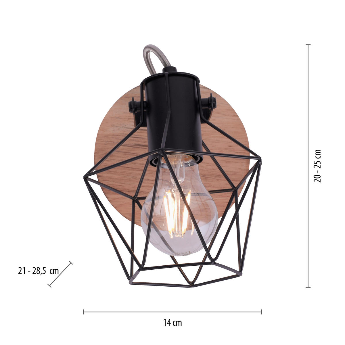 Just Light Spot 15671-78 Metall B/H/L: ca. 21x25x29 cm E27 1 Brennstellen Spot_1flg.Jaro - (29,00/21,00/25,00cm) - Just Light