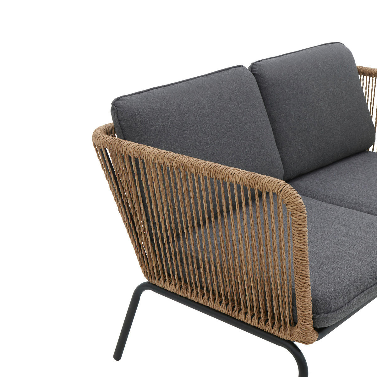 POCOline Gartensitzgruppe Verona dunkelgrau Stahl Verona - natur/dunkelgrau - POCOline