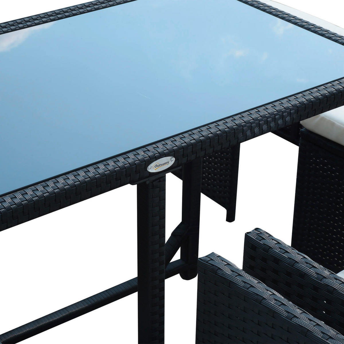 Outsunny Sitzgruppe schwarz Polyrattan Polyrattan_Sitzgruppe - schwarz - Outsunny