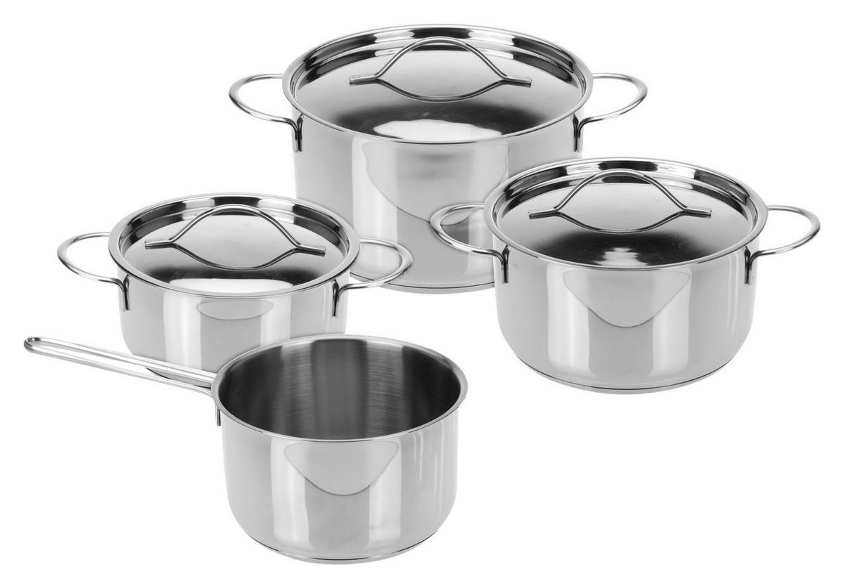 Topfset silber Edelstahl 7 tlg. Topfset_7tlg. - silber