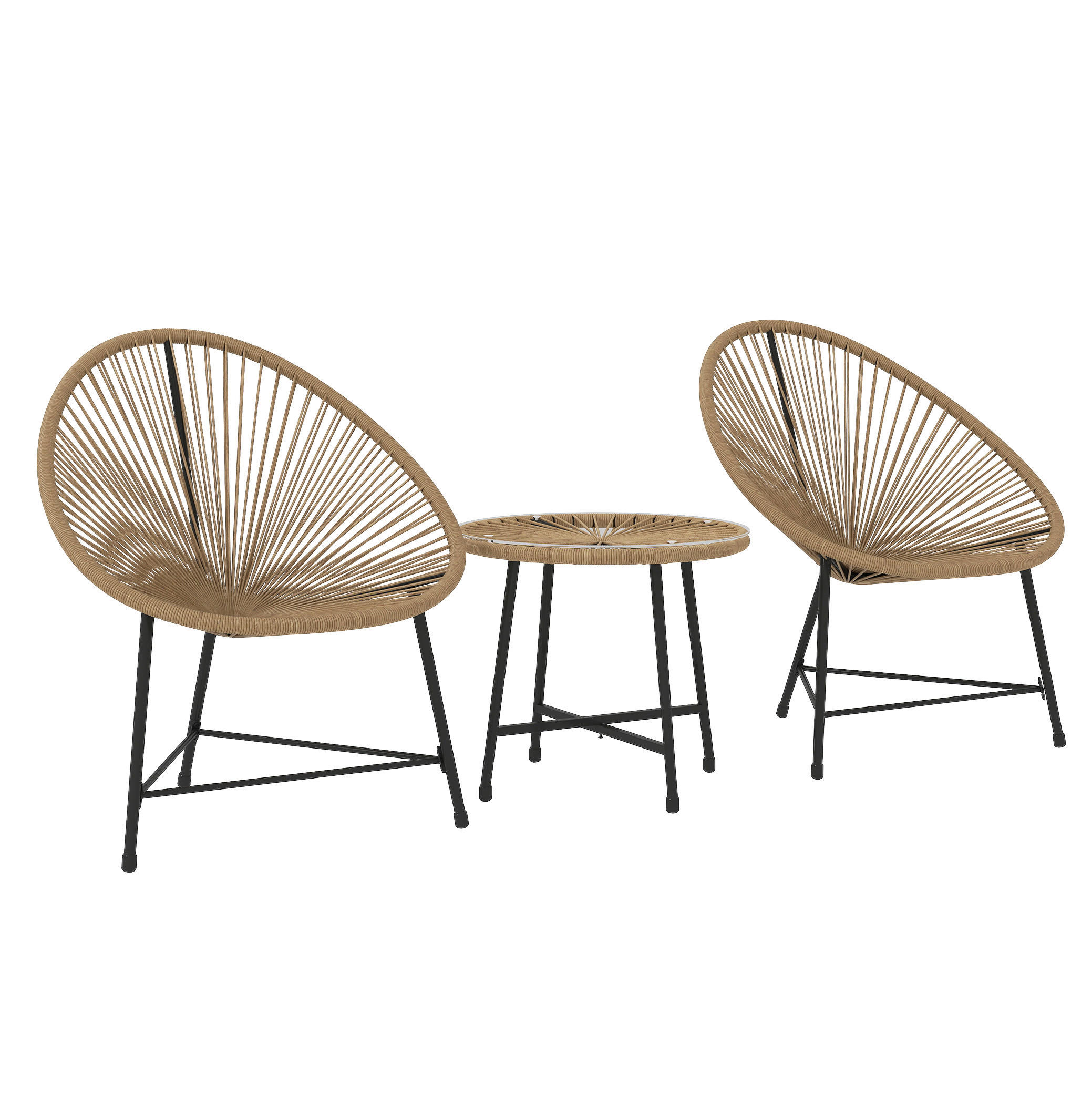 Outsunny Gartenmöbel-Set B/H/L: ca. 68x81x72 cm Gartenmöbel Set - natur (72,00/68,00/81,00cm) - Outsunny