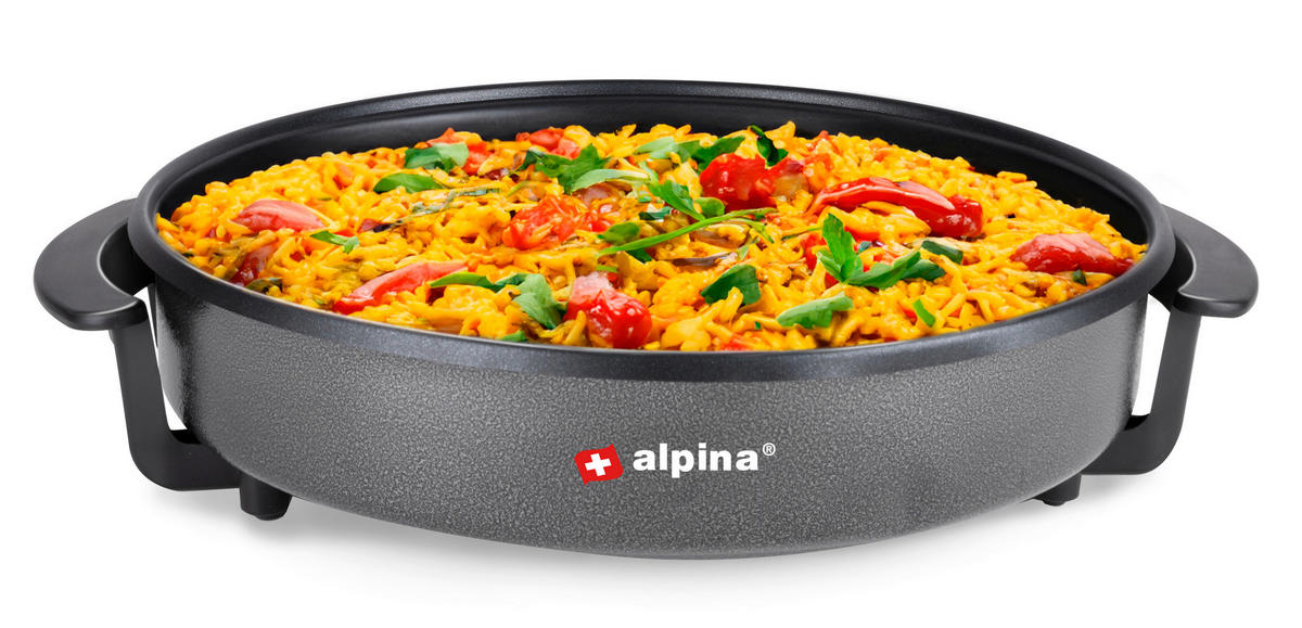 Alpina Elektrische Multipfanne 18202 Aluminium Glas H/D: ca. 7x40 cm Elektrische_Multipfanne 18202 - (40,00/7,00cm) - Alpina