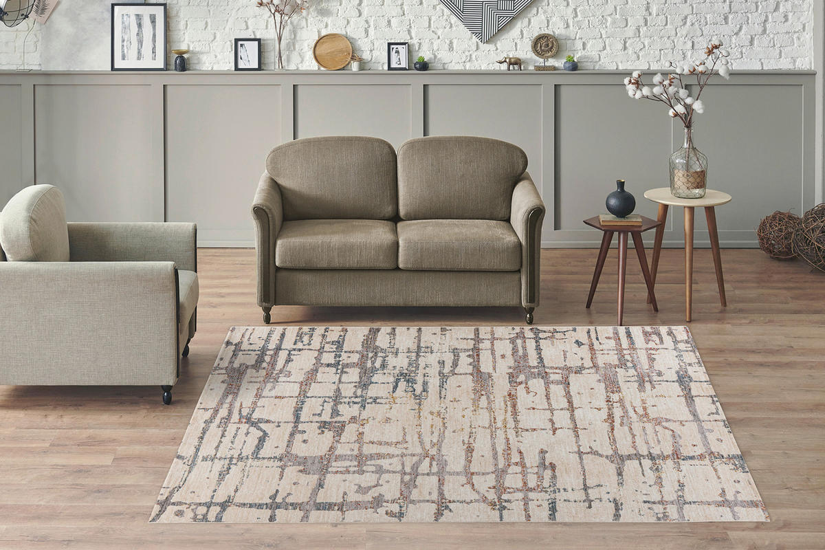 360Living Teppich Jaka creme B/L: ca. 120x170 cm Jaka - creme/multicolor (120,00/170,00cm) - 360Living