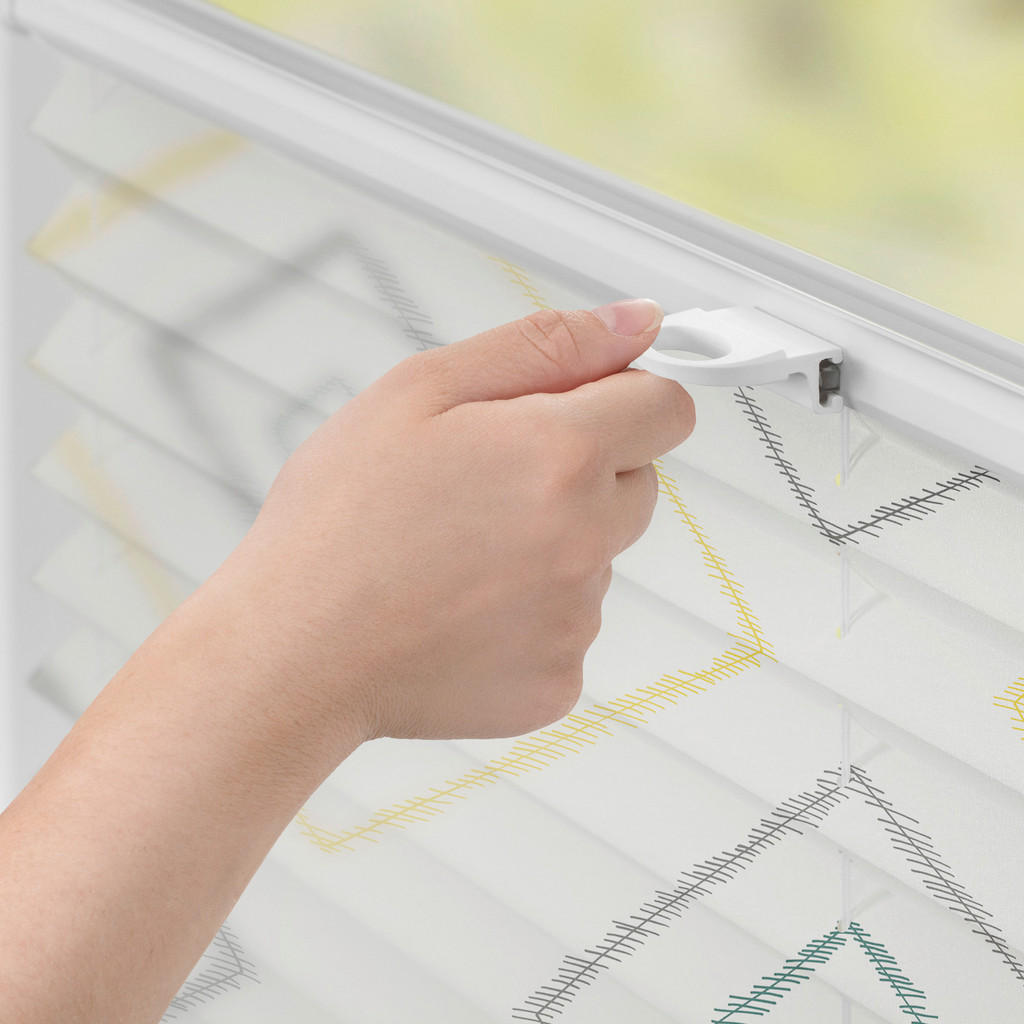 Thumbnail - LICHTBLICK Spannplissee Stripy Boho beige B/L: ca. 45x130 cm