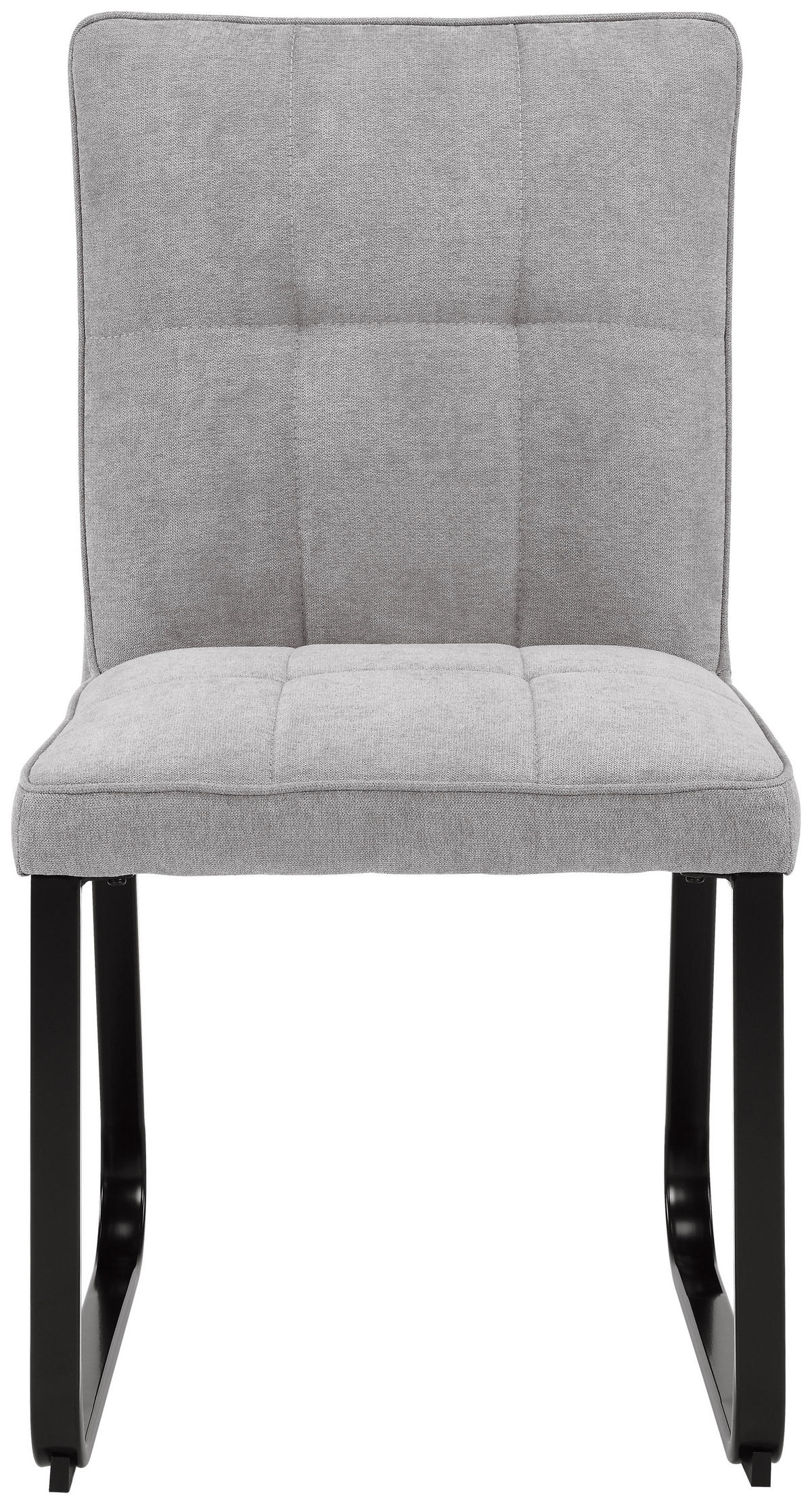 Stuhl TALEA  2er-Set hellgrau schwarz Webstoff Metall B/H/T: ca. 46x86x55 cm TALEA  2er-Set - hellgrau/schwarz (46,00/86,00/55,00cm) - byLIVING