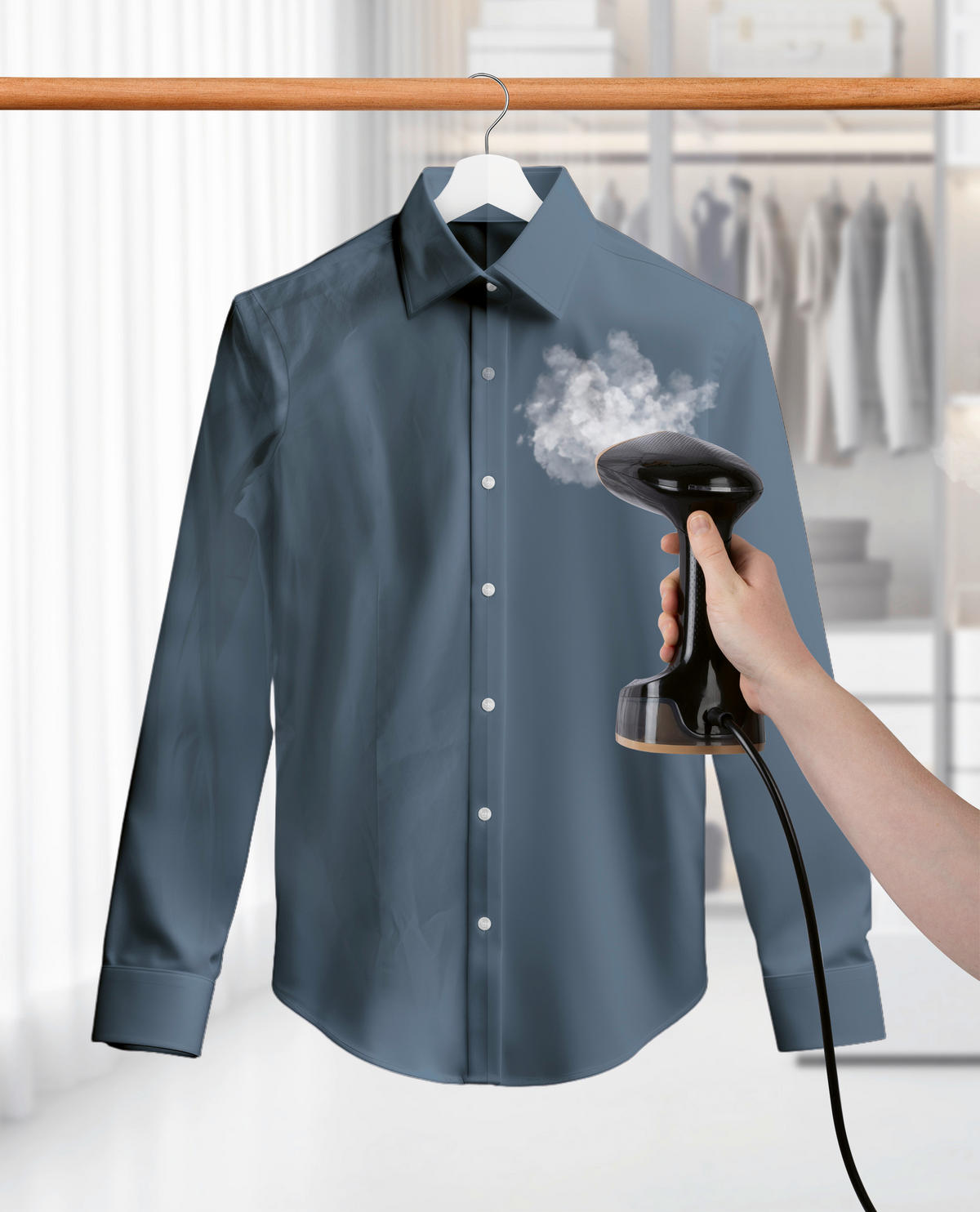 CLEANmaxx Dampfbürste 15272 schwarz Edelstahl Kunststoff B/H/L: ca. 11,5x19x16 cm Dampfbürste 15272 - schwarz (16,00/11,50/19,00cm) - CLEANmaxx