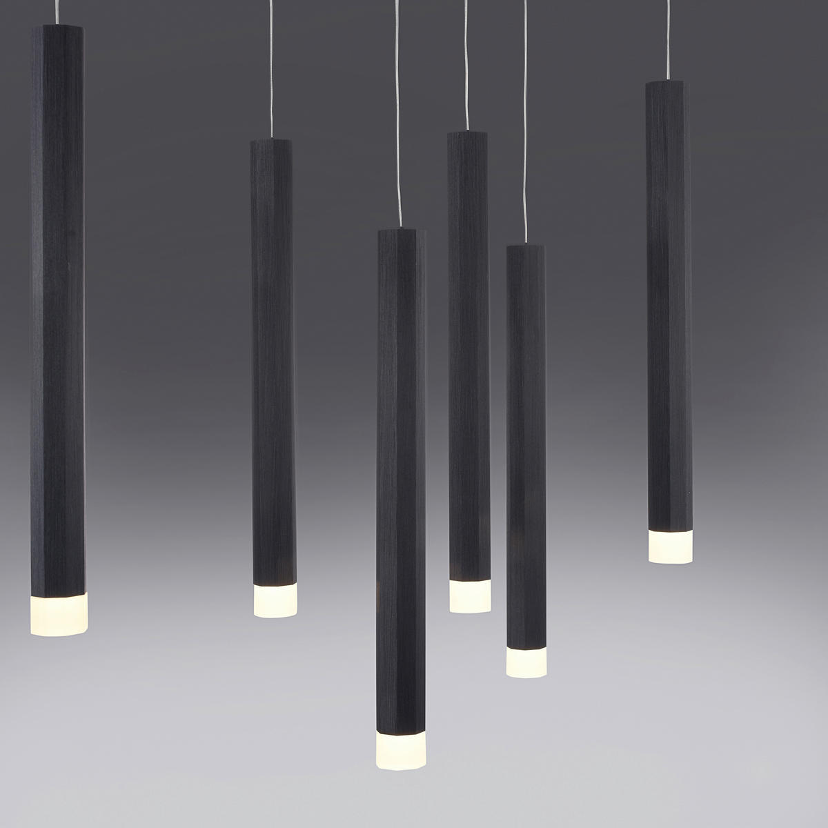 Just Light LED-Pendelleuchte BRUNO 15206-18 schwarz Aluminium Eisen B/H/T: ca. 89x120x30 cm 10.0 Brennstellen BRUNO - schwarz (89,00/120,00/30,00cm) - Just Light