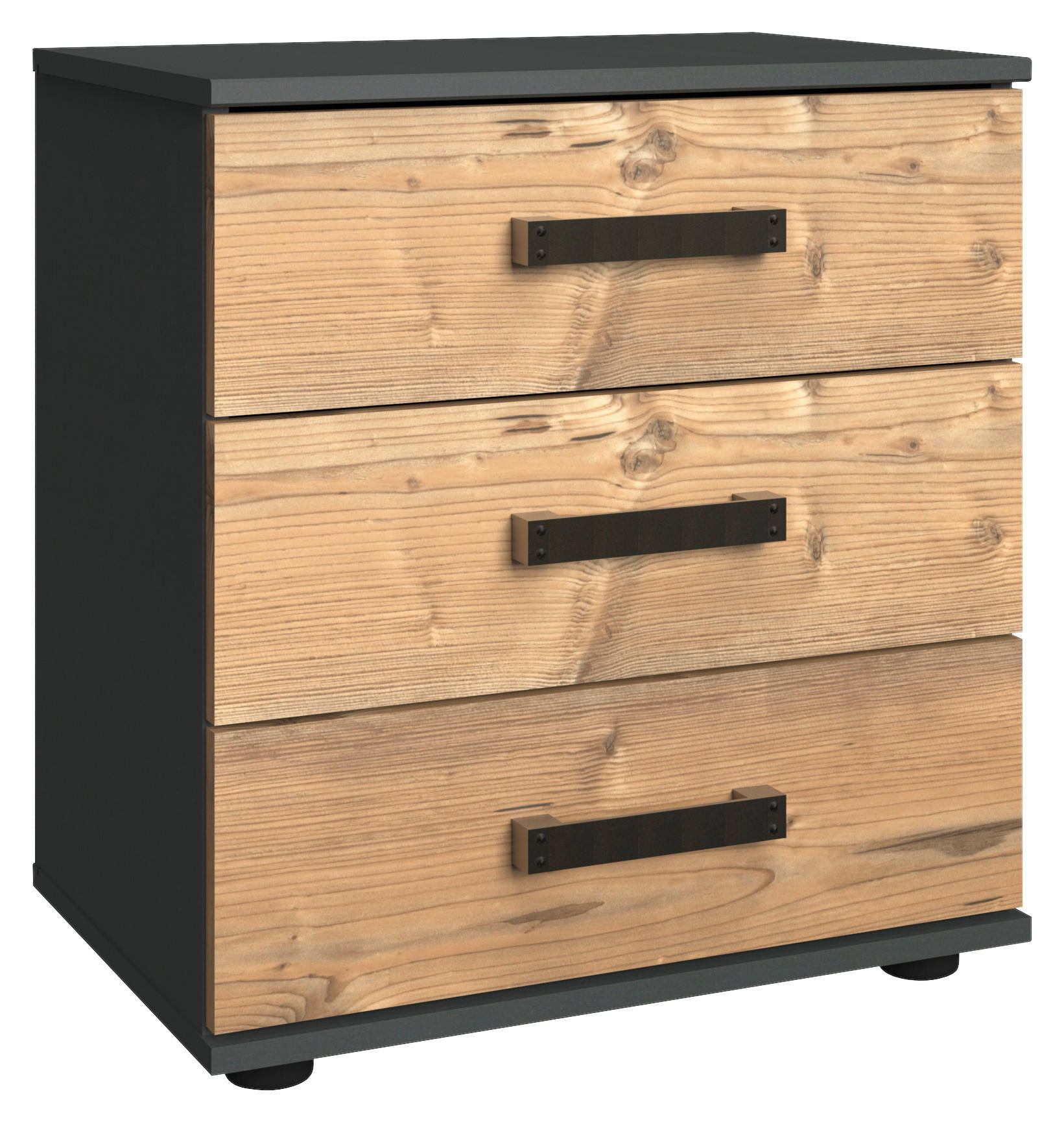 Nachtkonsole Stockholm braun Nachbildung B/H/T: ca. 52x58x38 cm Stockholm - braun/Graphit (52,00/58,00/38,00cm)