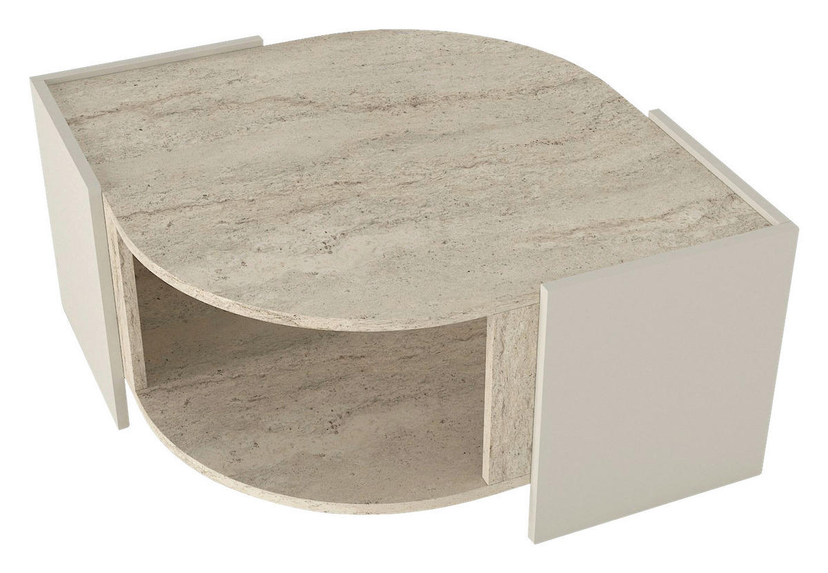 Couchtisch Marbel beige granit Optik B/H/T: ca. 75x40x75 cm Marbel - beige/granit (75,00/40,00/75,00cm) - moebel17