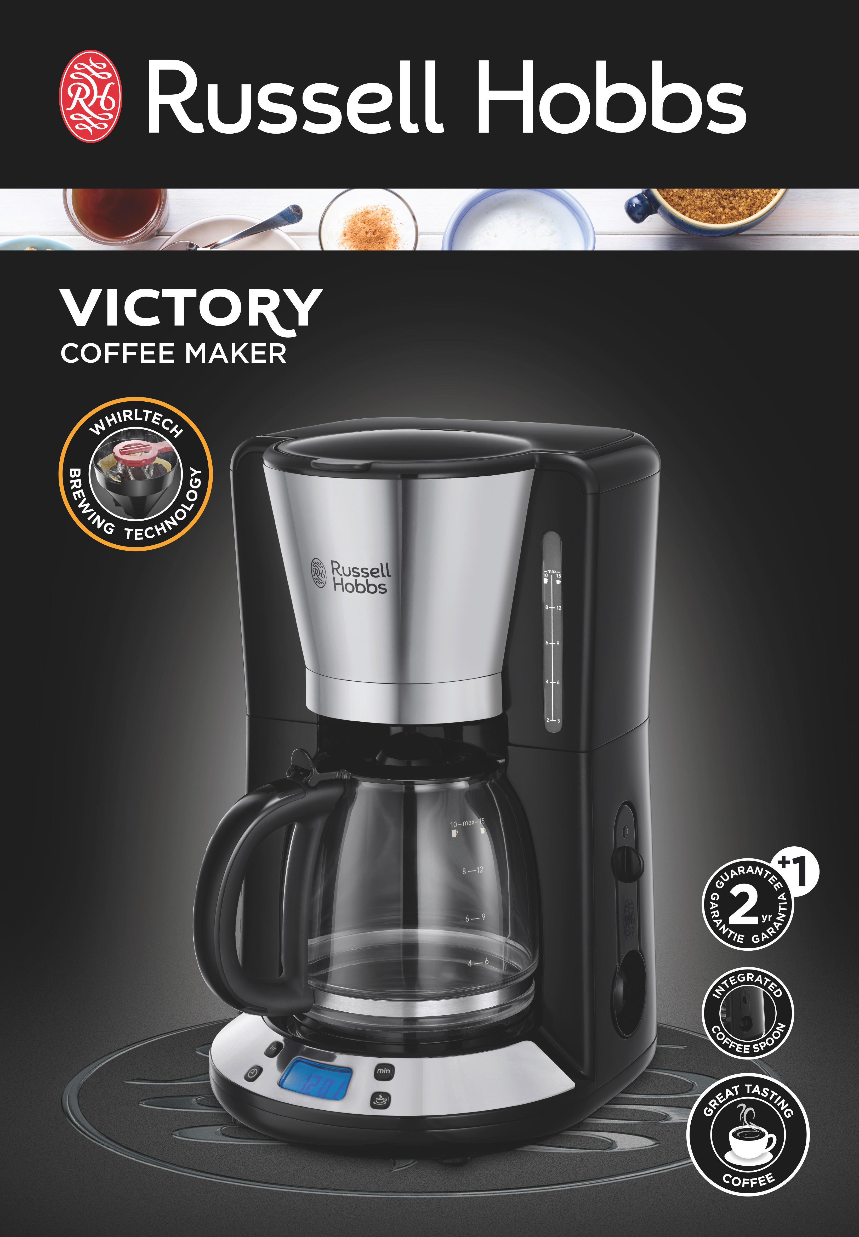 Russell Hobbs Kaffeeautomat 23618016002 schwarz Kunststoff Klarglas B/H/T: ca. 21,2x35,3x23,7 cm Kaffeeautomat_Victory_24030-56 - schwarz (21,20/35,30/23,70cm) - Russell Hobbs
