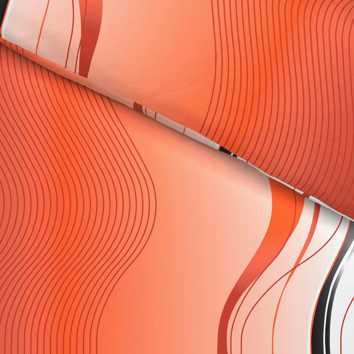 Microfaser Bettwäsche Bettwäsche_Microfaser Welle - orange (135,00/200,00cm)