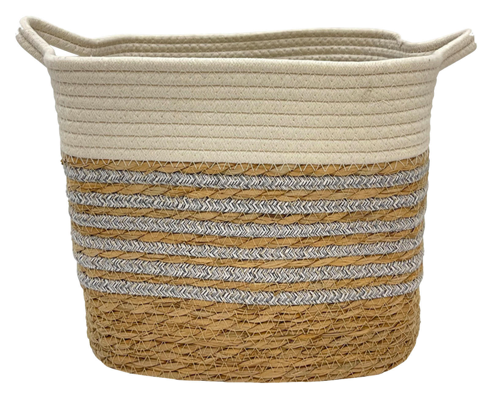 POCOline Korb weiß Baumwolle B/H/L: ca. 25x26x30 cm Korb_Lotte_S - weiß/natur (30,00/25,00/26,00cm) - POCOline